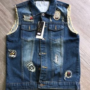 Mens denim vest
